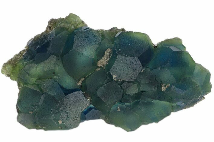 Blue-Green Cuboctahedral Fluorite Crystal Cluster - China #147086